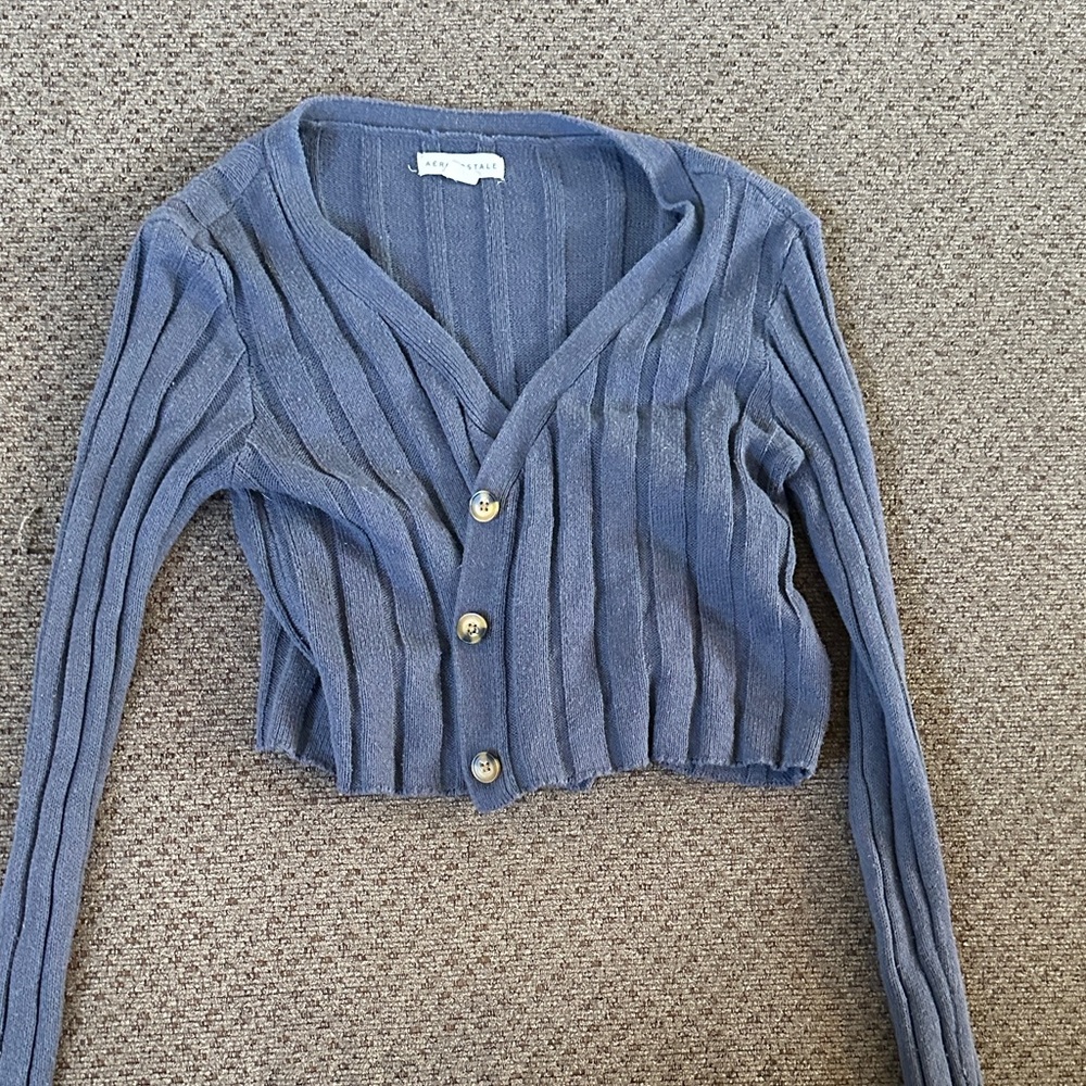 Aeropostale Blue Ribbed Cardigan
